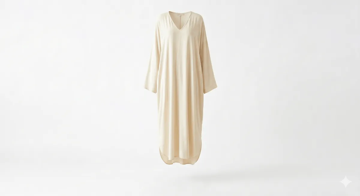Midi Dress Kaftan Krem