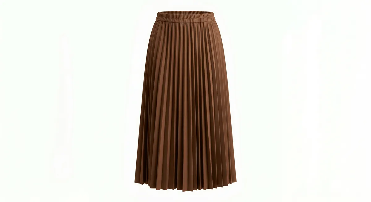 Rok Midi Pleated Cokelat